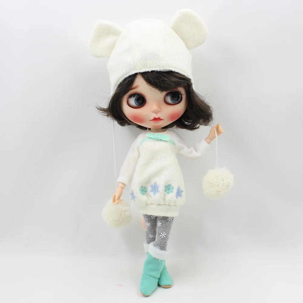 Blyth ICY DBS 1/6 joint body doll Snow set clothes including dress leggings hat shoes glove soutfits gift