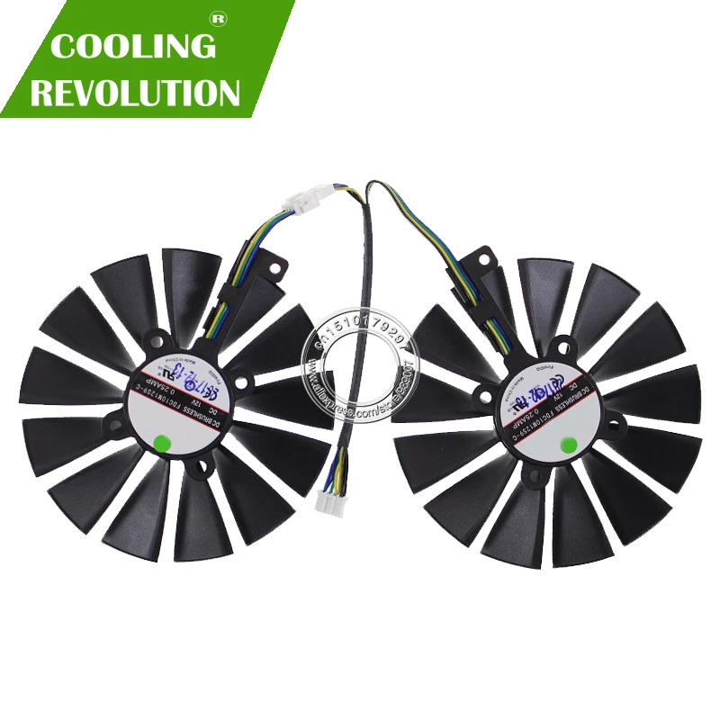 Diameter 95MM graphics card fan for ASUS CERBERUS GeForce GTX1070TI A8G GDDR5 T129215SM FDC10M12S9-C DC12V 0.25A 4PIM