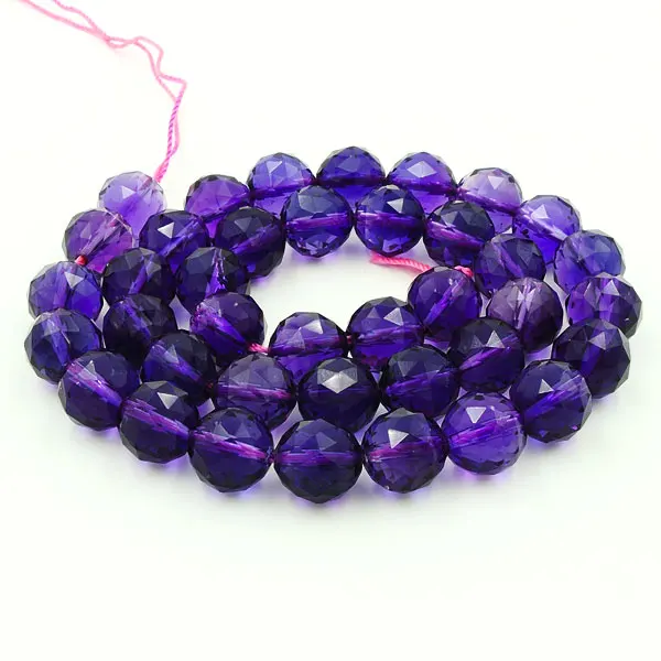 10mm Purple Quartz Faceted Round Bead For Making Bracelet Or Necklace DIY Jewelry 165.5 Inches Strand