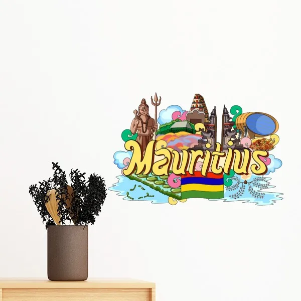 Seven Coloured Earth Mauritius Graffiti Removable Wall Sticker Art Decals Mural DIY Wallpaper for Room Decal