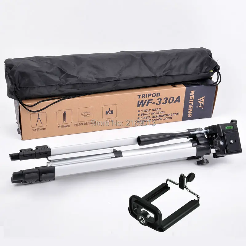 portable camera DV Tripod Stand Weifeng WT-330A+ Phone Clip Kit for Video Camcorder Binoculars