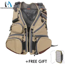 Maximumcatch Fly Fishing Vest Pack Adjustable Mesh Vest Jacket Multifunction Pocket Outdoor