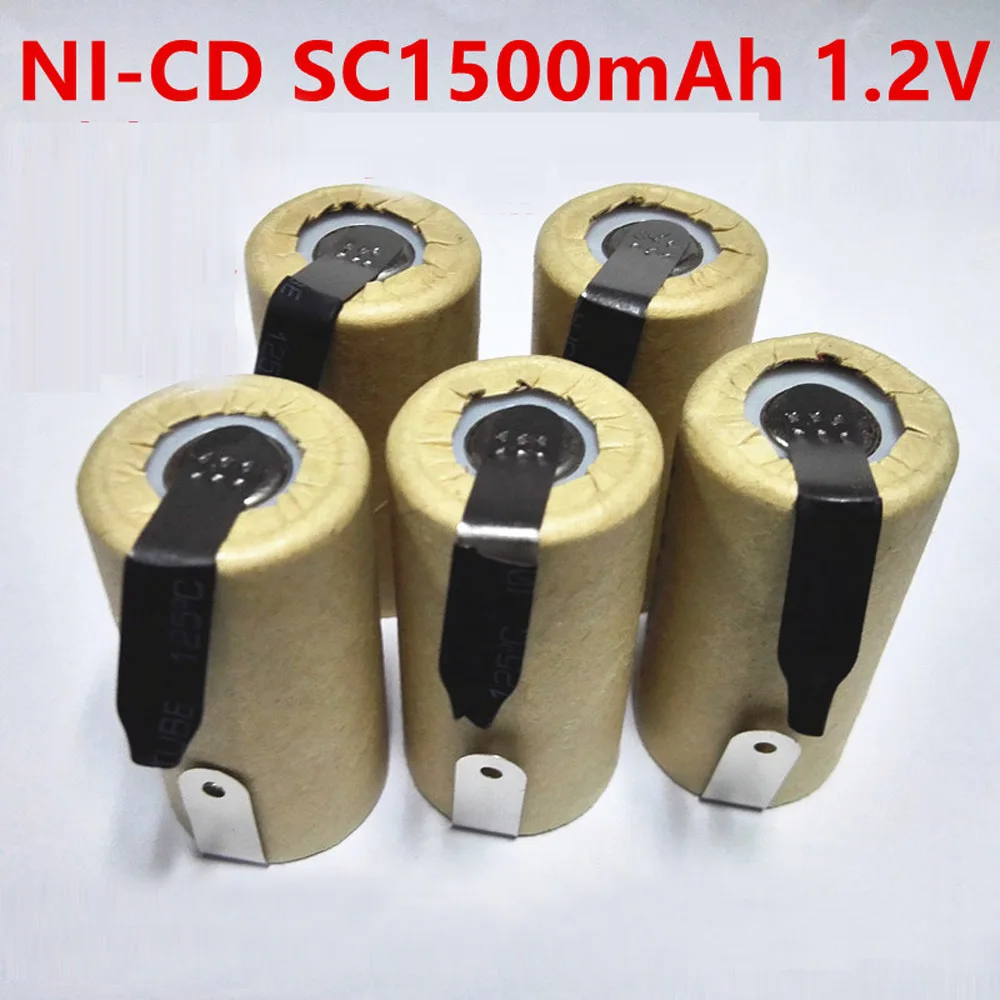 SORAVESS 4/8PCS 1.2V Rechargeable Battery SC Batteries 1500mAh Ni-Cd Ni Cd 3 With Welding Tabs Points For Charging Drill Tools