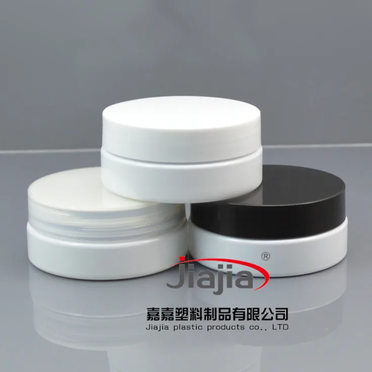 

50pcs 50 grams white PET Jar,Cosmetic 50g white jar with clear white or black PP Lid , wholesale plastic empty Make up Packaging