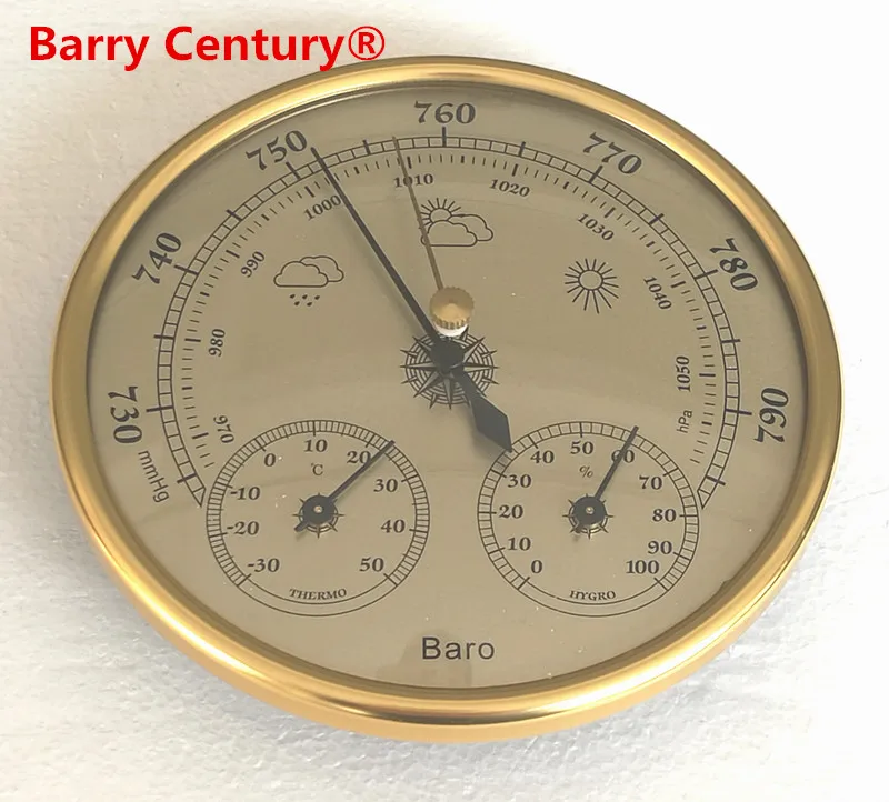 Quality Precision Aneroid 128mm 3 in 1 Barometer With Thermometer and Hygrometer Humidity Tester Meter Outdoor Fishing