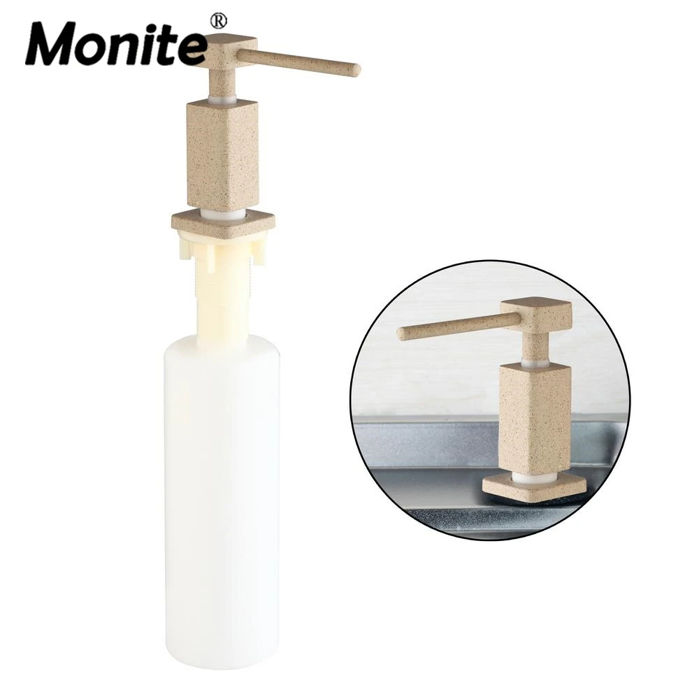 Monite ABS Soap Dispenser White Painting Head Kitchen Bathroom Sink Faucet Shampoo Shower Lotion