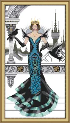 RAVEN-QUEEN cross stitch kit aida 14ct 11ct count print canvas stitches embroidery DIY handmade