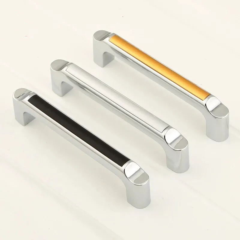 

96mm silver white kitchen cabinet handle pull chrome dresser cupboard pull black wardrobe drawer furniture knob pull handle 3.8"