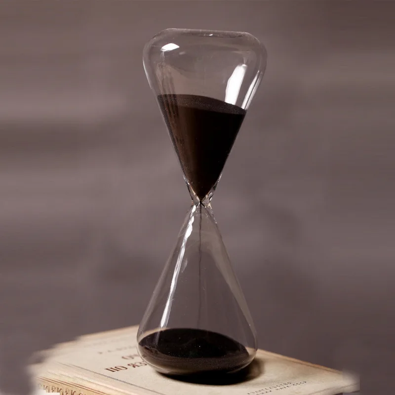 

60 Minutes Sandglass Timer Black Sand Hourglass Creative CraftsOrnaments Countdown Timing Home Decoration clock