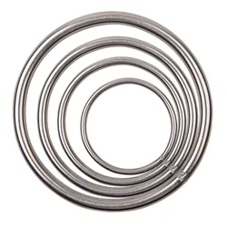 60mm-120mm Diameters Stainless Steel Welded O round Rings welding loop for fishing tackle Marine Boat Yoga Hanging Rings