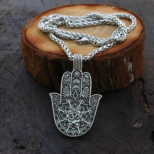 

10pcs Hamsa Pendant,Yoga Buddhism neckalce Mandala flower om jwelry Buddha Aum symbol Protection and luck symbol