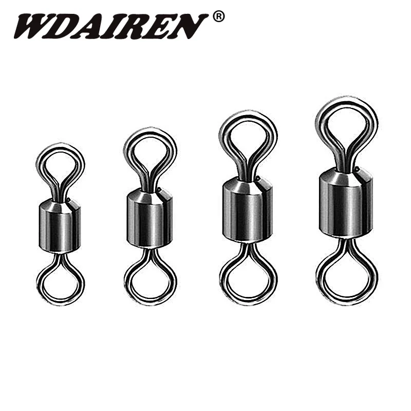 20PCS Ball Bearing Swivel Solid Rings Fishing Connector 1CM Length Ocean Boat Fishing Hooks FA-235