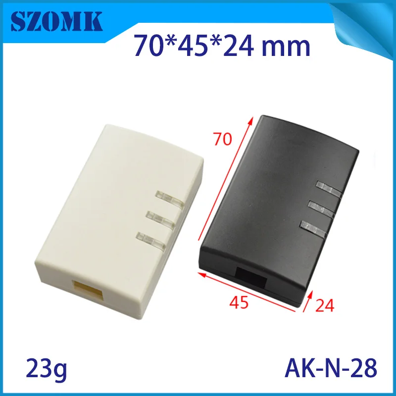 1 Piece 70*45*24mm LED enclosure electronics plastic box szomk hot sales plastic project box black/ white pcb plastic box