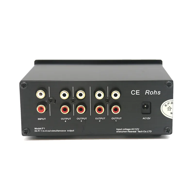 1 Input 4 Output 4 Channel Simultaneous Output Lossless Audio Signal Switcher Switch Splitter Selector Box Sound with RCA