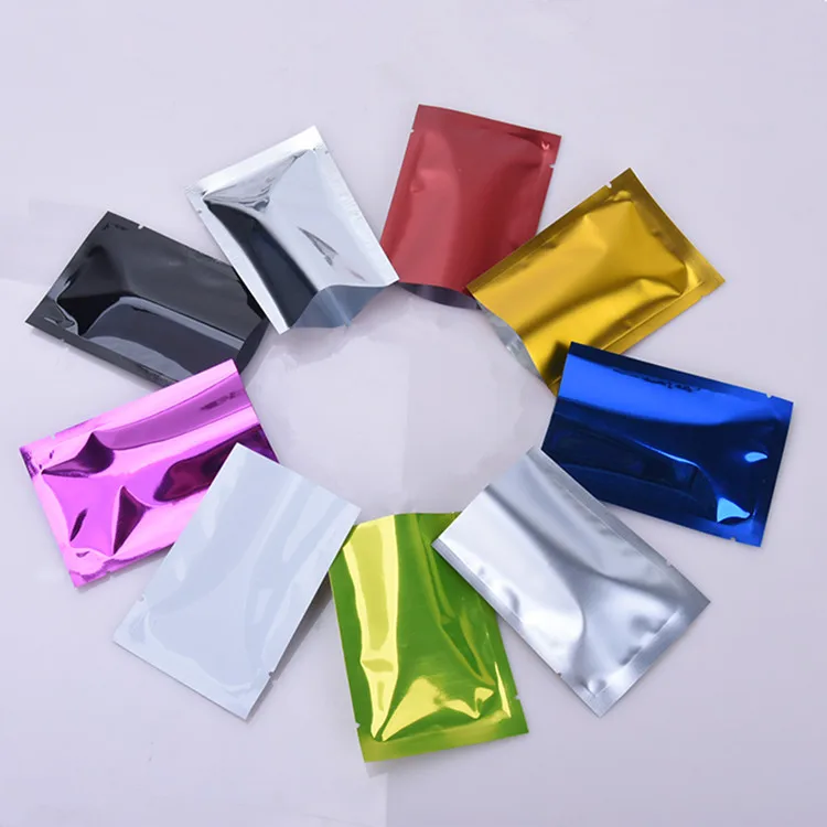 300pcs Open Top Color Aluminum Foil Bag Herbal Medicine Tea Packaging Bag Heat Sealing Vacuum Bag Wedding Gift Pouch