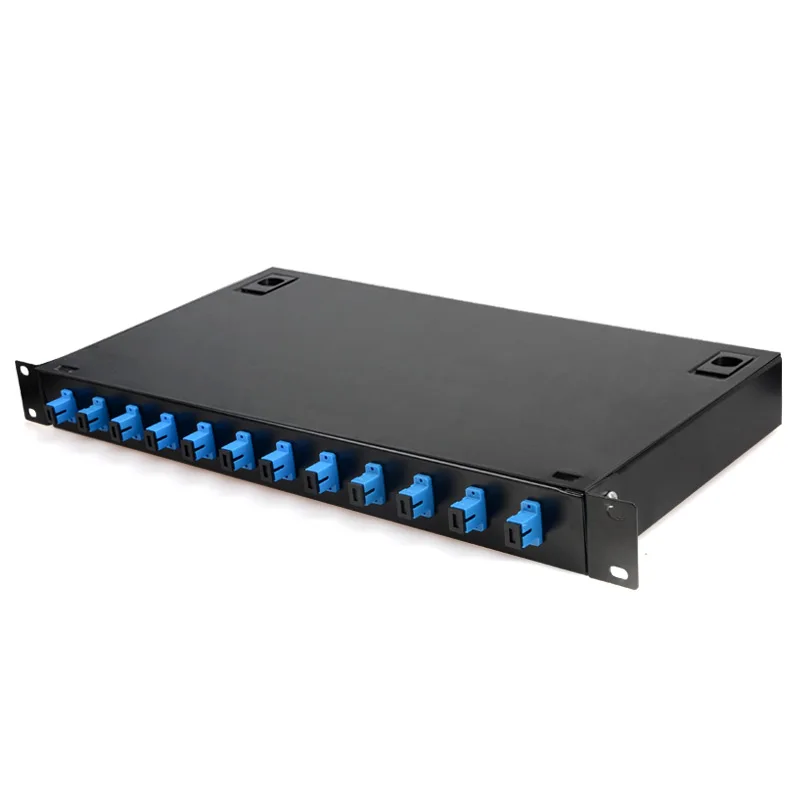 Fiber optic terminal box 12 core SC with adapter pigtail 12 Ports Fiber optical Patch Panel OEM distribution frame 19 inch