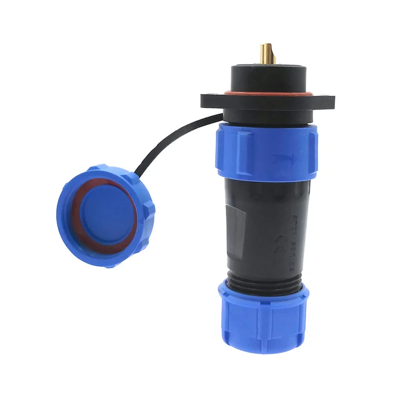 SP2110 flange waterproof connector SP21 2/3/4/5/7/9/12 Pin IP68 power cable connector Male plug and Female socket