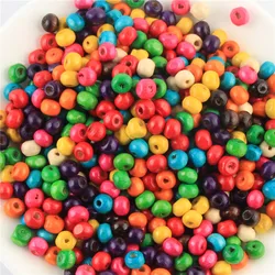 4mm Wooden Beads 1000Pcs Multicolor Mixed Round Wood Spacer Beads for Jewelry Making Necklace Bracelet Keychain Accessorie