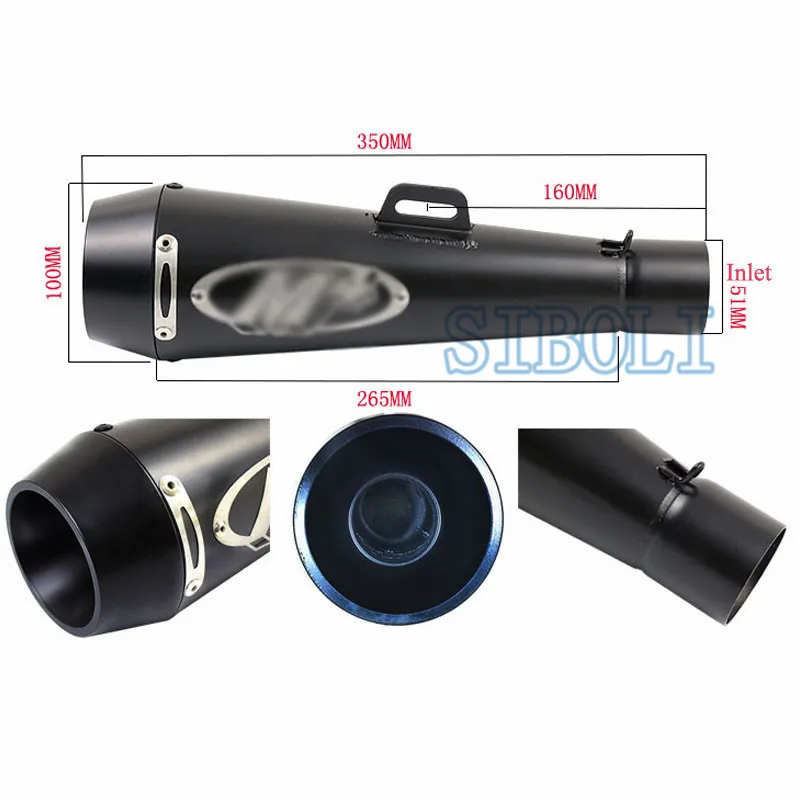 유니버설 51MM 오토바이 배기 M4 요시무라 머플러 파이프 케이스 혼다 CBR1000 야마하 R6 가와사키 M4 배기 YA009 용