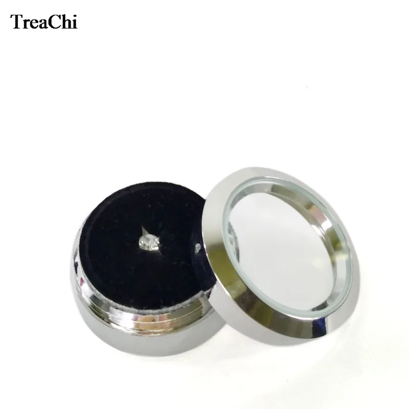 

Sale 10Pcs/Lot Round Stainless Steel Diamond Display Case Quality Metal Gemstone Diamond Storage Organizer Gift Box 3.4*1.8cm