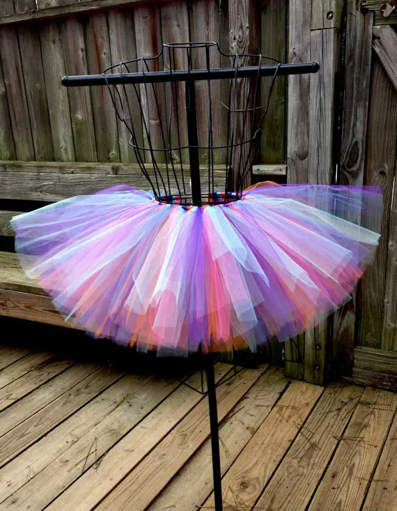 Multicolor Baby Girls Tutu Skirts Kids 100% Handmade Fluffy Tulle Ballet Dance Pettiskirts Children Birthday Party Skirt Clothes