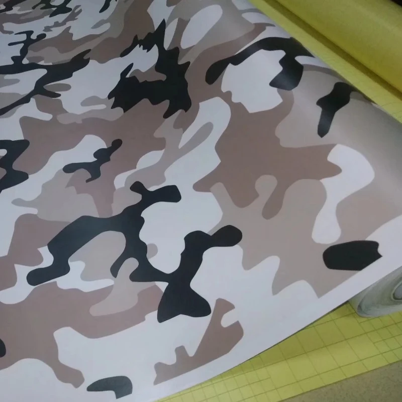 

PVC Adhesive Black Brown Camouflage Vinyl Film Arctic Car Wrap Sticker Motorcycle Vehicle Body Foil Decal Air Bubble Free