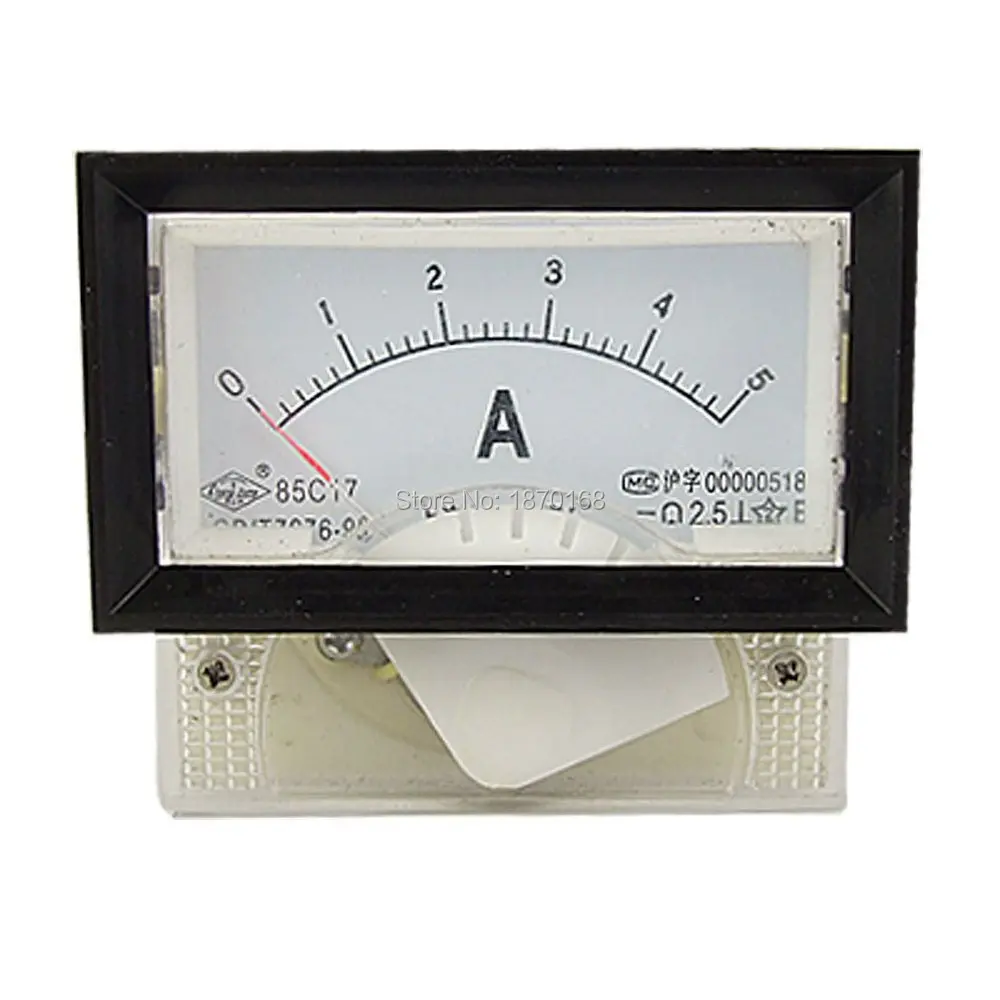 85C17 DC 0-5A Pointer Analog Panel Meter Ammeter