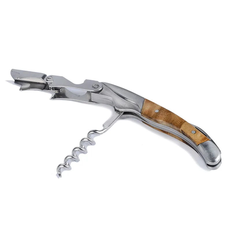 Wood Wine Beer Bottle Opener Corkscrew Multifunction Portable Screw Wine Bottle Opener Bar Household Utensils Home Kitchen Tools