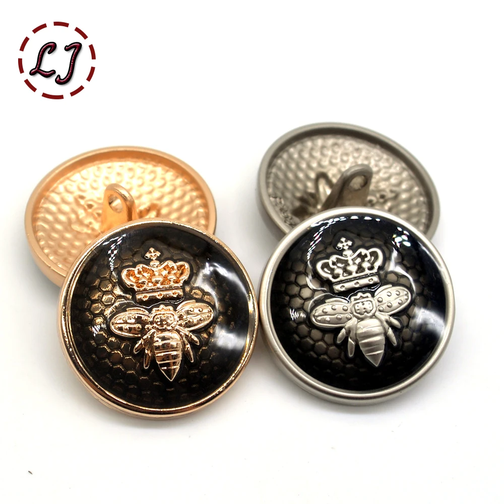 Fashion decorative metal buttons British style bee shape sewing buttons for women shirt suit overcoat garment accessories DIY