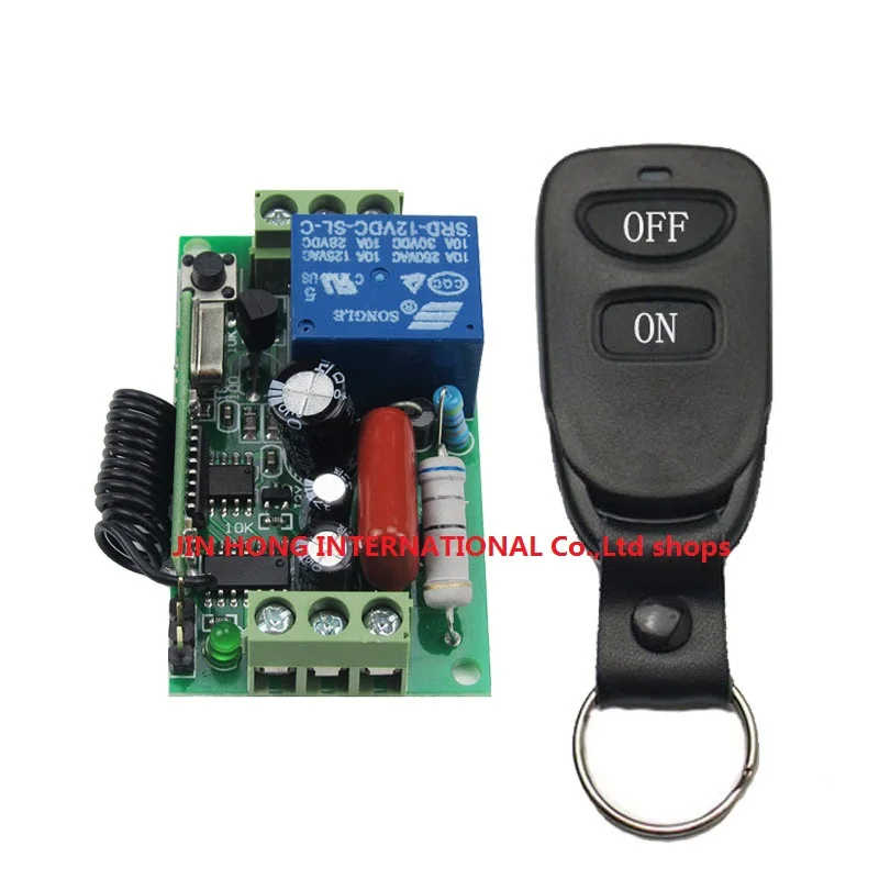 220V 10A 1CH Receiver &Transmitter RF Wireless Remote Control Switch System Learning Code For LED ON/OFF