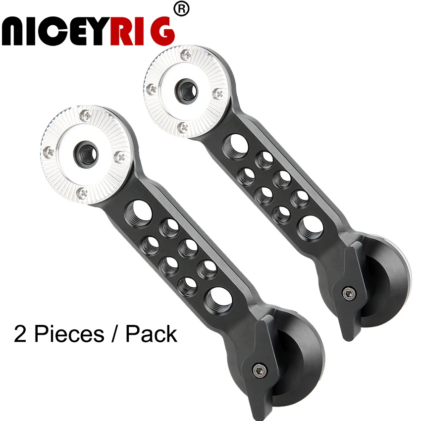 

NICEYRIG Shoulder Rig ARRI Rosette Extend Arm Cheese Support Arm DSLR Camera Rig Cage Handle Mount Aluminum (Pack of 2)