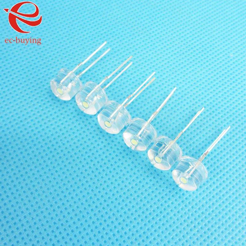 8mm Warm White Straw Hat Light LED Emitting Diode Ultra Bright Lamp Bead Plug-in DIY Kit Practice Wide Angle 8 mm 10 pcs/lot