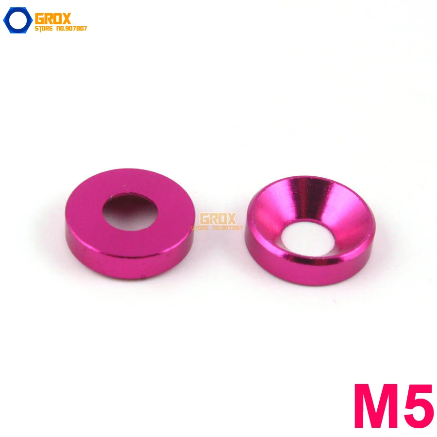 

25 Pieces M5 Peach Aluminum Washer Countersunk Flat Head Screw Washer