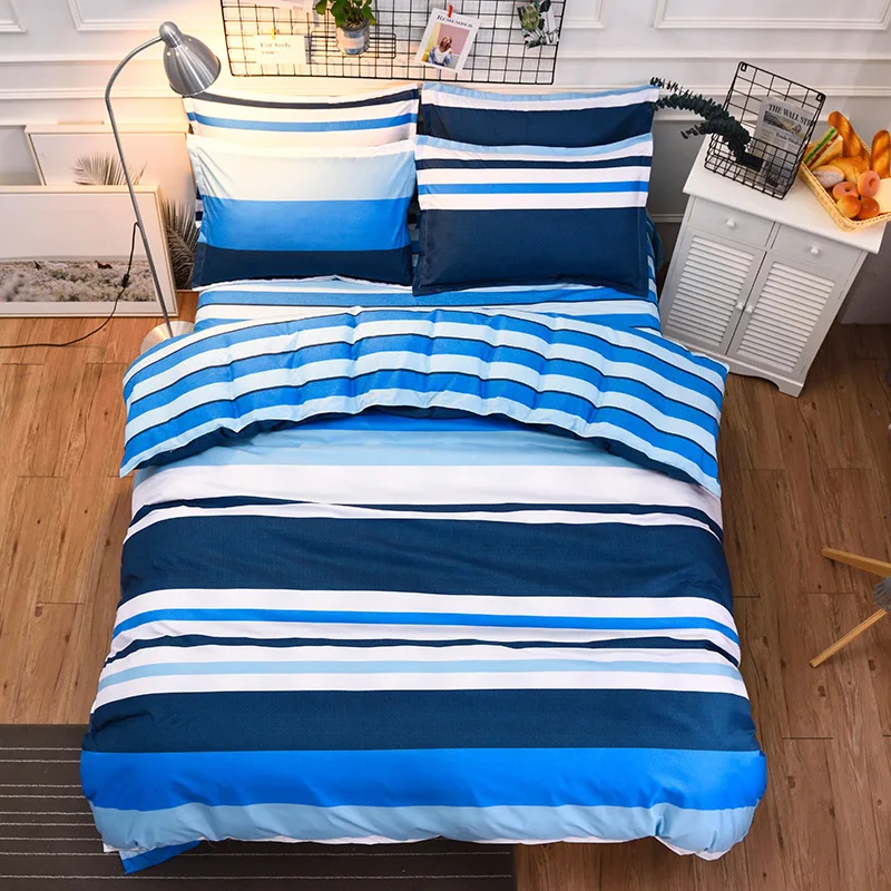 

Bedding Set Soft Bedclothes Print Duvet Cover Set with Pillowcases 4pcs Bed Set Home