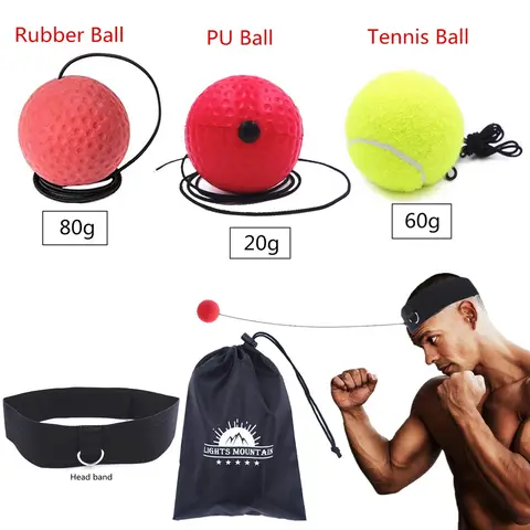 Boxing Reflex Ball Set with 3 Difficulty Levels Lights Mountain