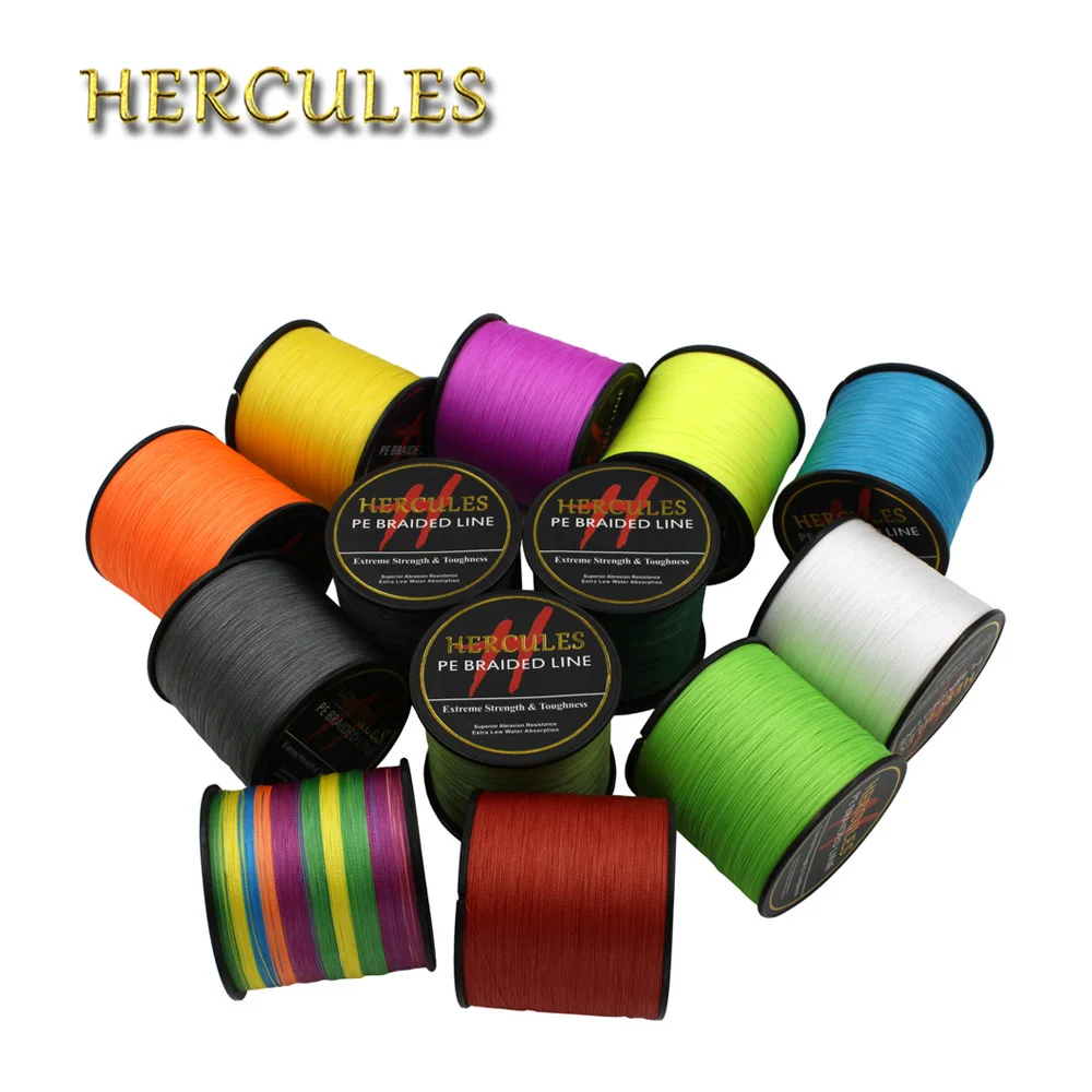 

Hercules-Braided Fishing Line, Saltwater Sea Carp Fishing Accessories, Weave 100% PE Cord, 4 Strands, 1000m