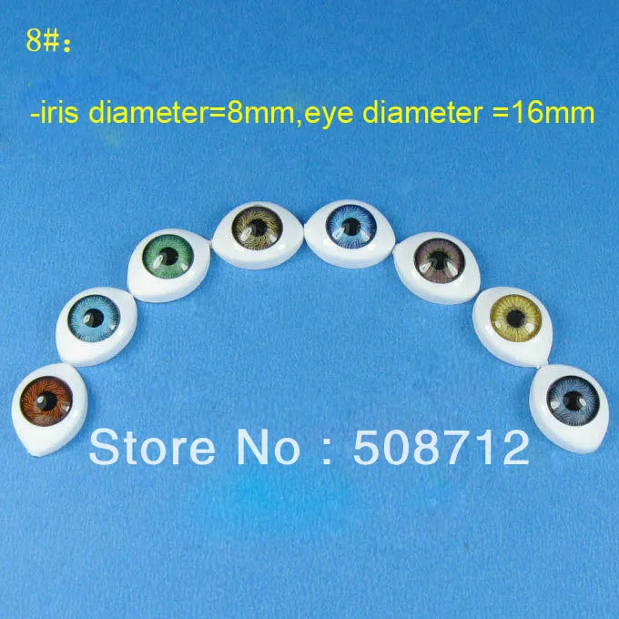

Free shipping!!!!Oval Natural Flat Back Paperweight Doll Eyes 8mm 8 Colors Can Choose