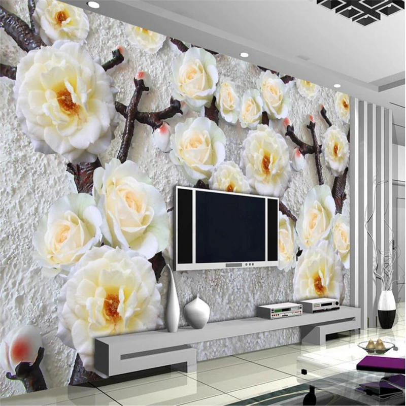 beibehang flowers with branches papel de paede 3D large mural wallpaper TV background scenery TV sofa bed wall papers home decor