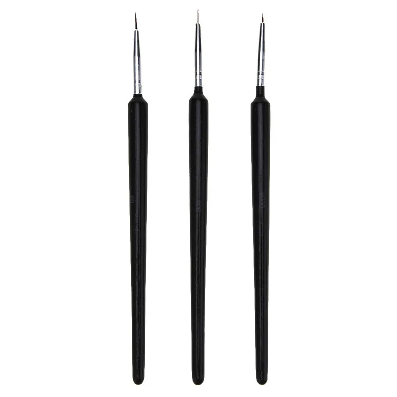 EZONE 3PCS Fine Hook Line Pen Paint Brush Różne rozmiary Pędzel do rysowania linii Pióro do malowania akwarelami olejnymi Artykuły papiernicze dla studentów