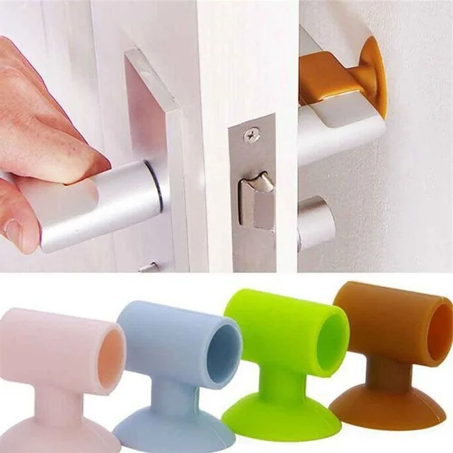 1PCS Baby Safety Door Knob Silencer Crash Pad Wall Protectors Silicone Door Stopper Anti Collision Stop Products 4 Colors