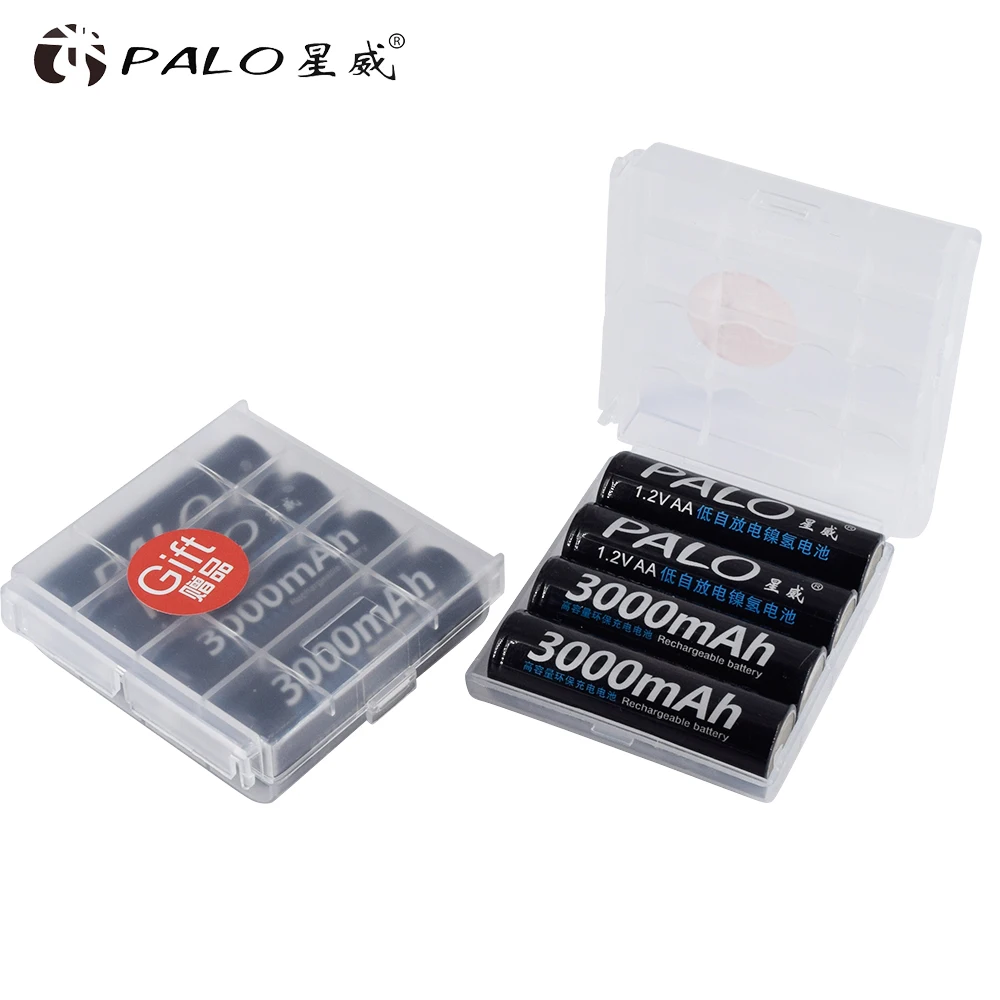 PALO-재충전식 배터리 100% V AA, 1.2 mAh, Ni-MH 2a, 2A, AA, 카메라, 장난감, 손전등용, 재충전 건전지, PALO 8 피스