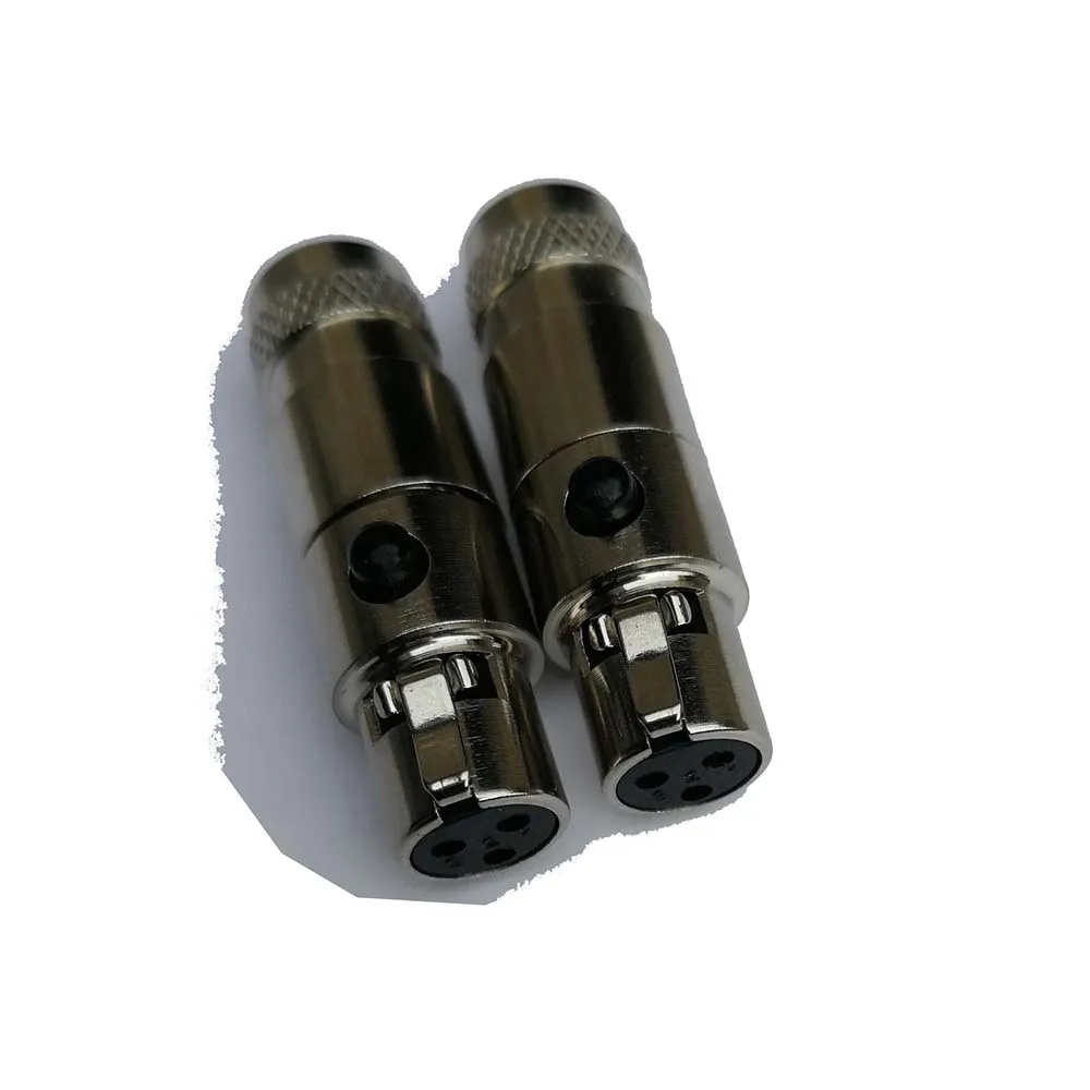 High quality 10pcs/lot mini xlr 3 pin female Audio Mic connector TA3FSH Mini XLR Connector with Steel Shell