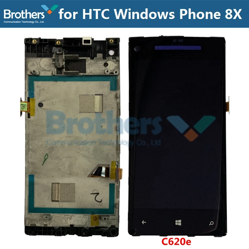 LCD Screen For HTC 8X C620e LCD Display Touch Screen Digitizer for HTC Windows Phone 8X LCD Assembly With Frame Replacement Top