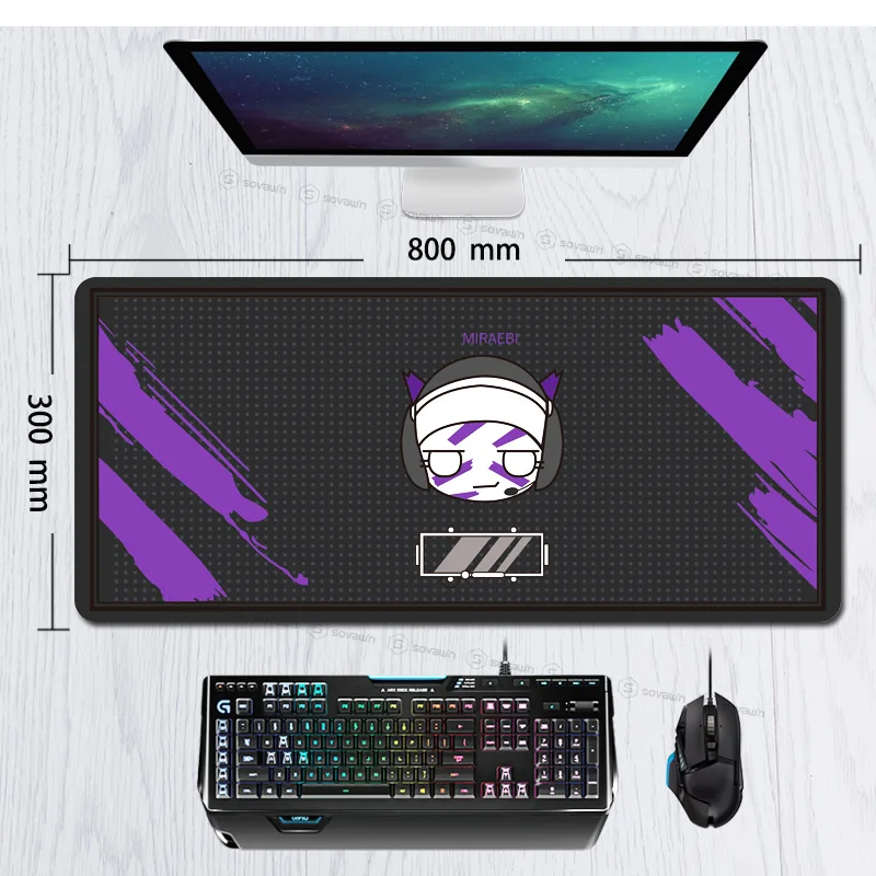 Simpatico arcobaleno Six Siege 80x30cm gomma Super Large PC Mousepad Gamer Gaming Mouse pad XL scrivania tastiera Mat per Computer portatile