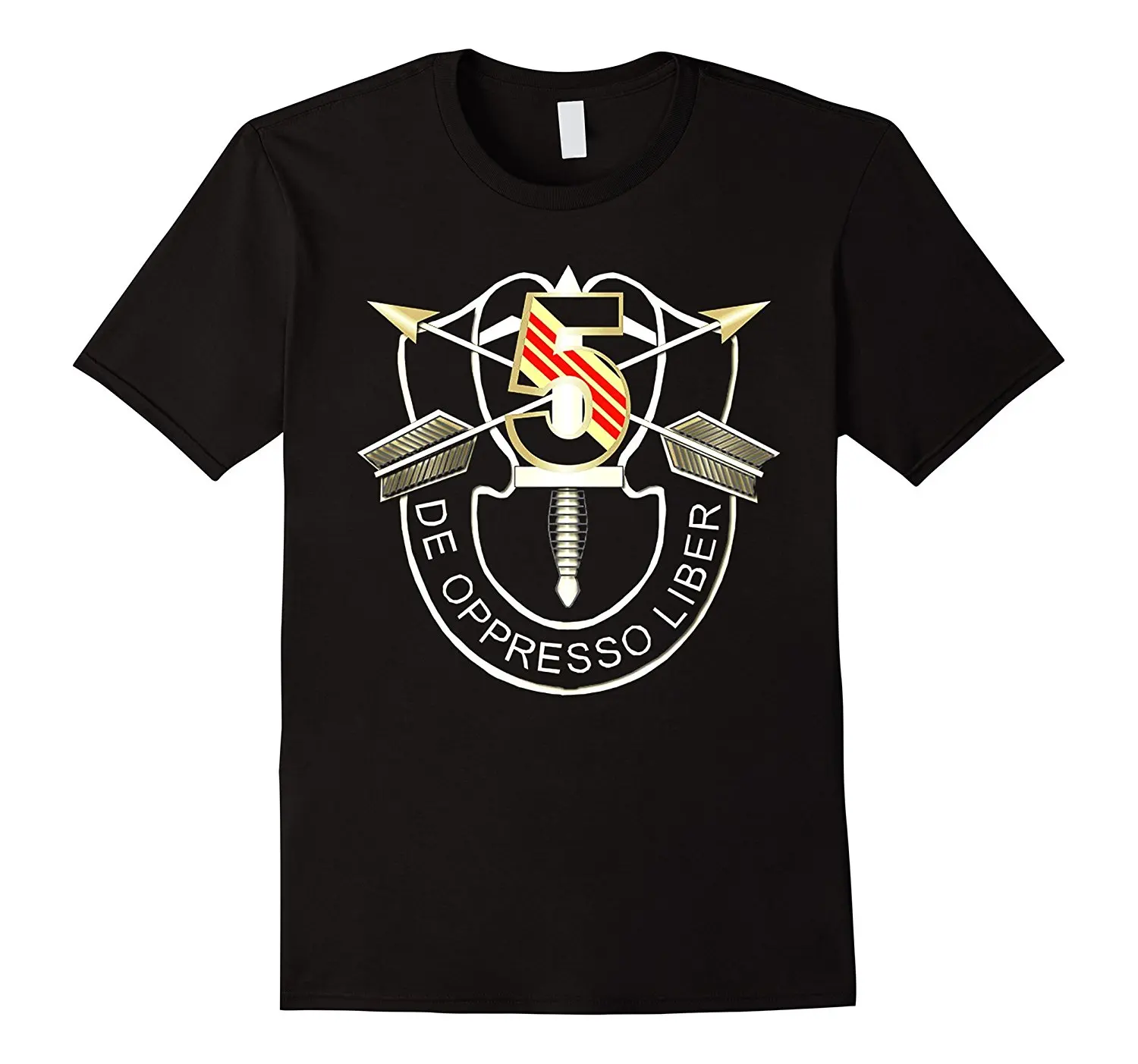 Summer 2019 100% Cotton Normal 5Th Special Forces Group - De Oppresso Liber T Shirt Logo