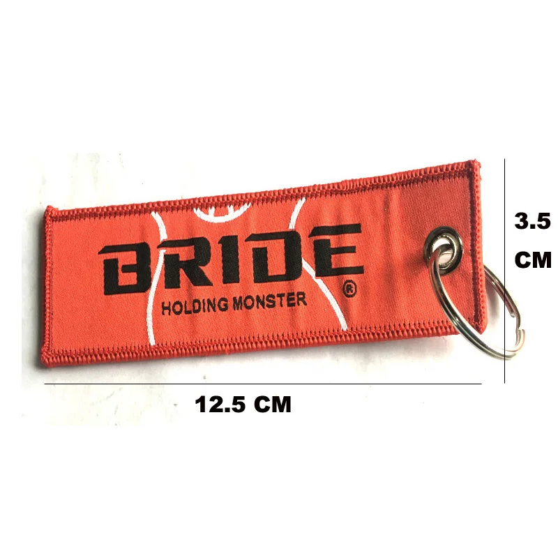 JDM Bride Racing Red Black Holding Monster Car Styling Tags Creative Keychain Keyring