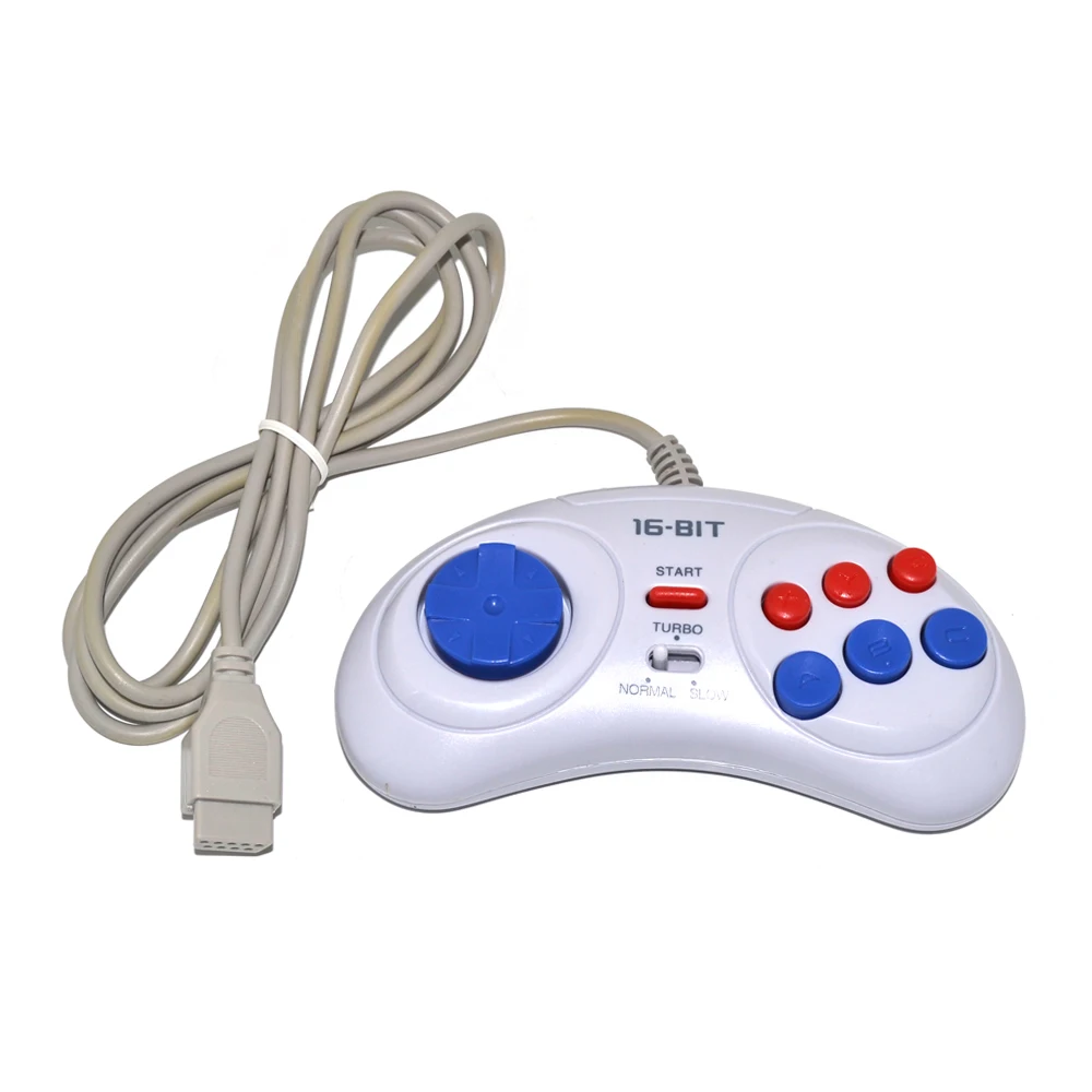 

50PCS For SEGA Genesis controller 16 bit Gamepad handle for MD Bring turbo and slow function Game Accessories