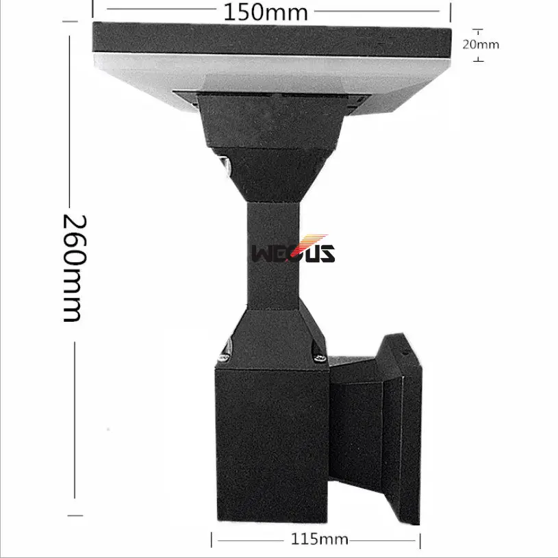 Design stampo brevettato, alluminio pressofuso, lampada da parete a LED moderna impermeabile (IP65) lampada da parete per esterni Ac 85-265V 12W