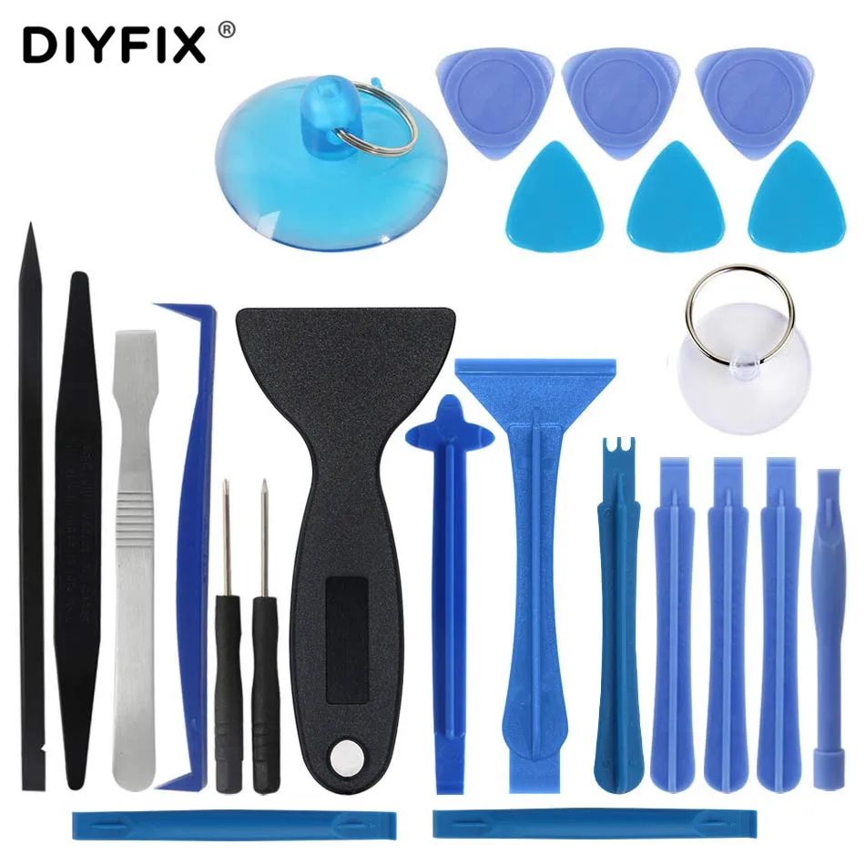 DIYFIX 24 في 1 افتتاح الهاتف المحمول مجموعة أدوات إصلاح مفك مجموعة تفكيك أدوات آيفون باد اللوحي المحمول أدوات يدوية