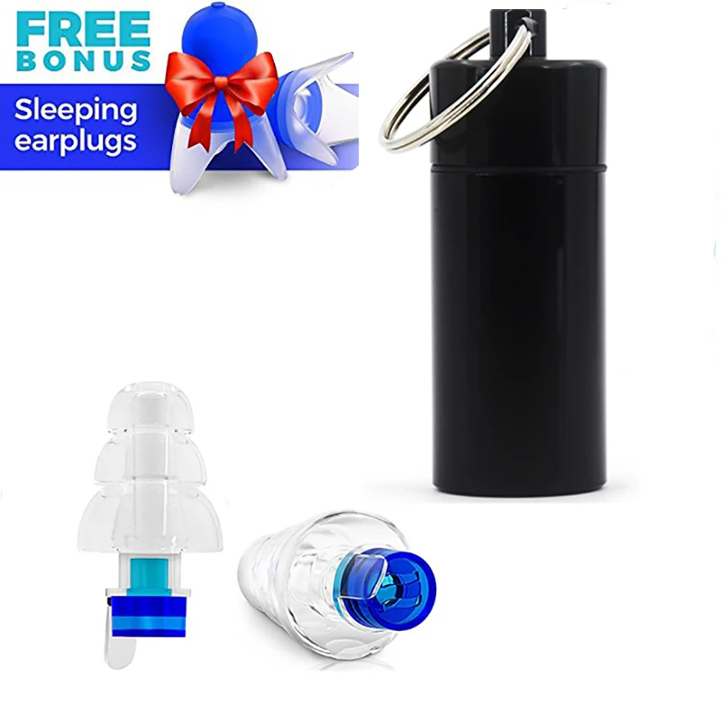 

2Pairs Ear Plugs Reusable Noise Cancelling Earplugs Hearings Attenuation Filter Ear plug for Sleeping Motorcycle Travel Concert